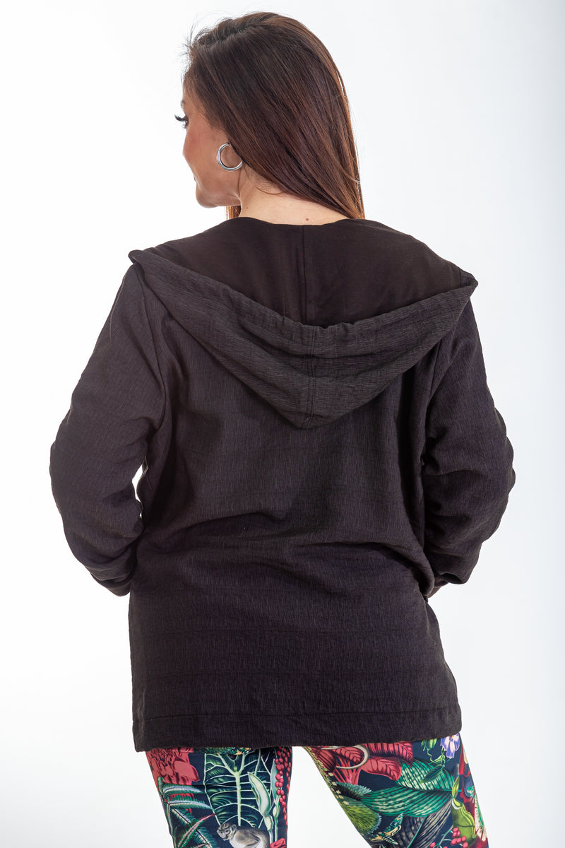 Relaxed Zip Through Jacket | Anthracite
