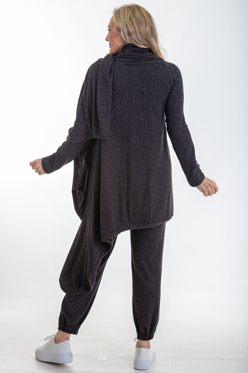 Waterfall Cape Jacket | Charcoal