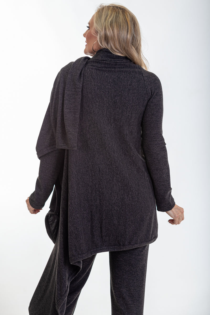 Waterfall Cape Jacket | Charcoal