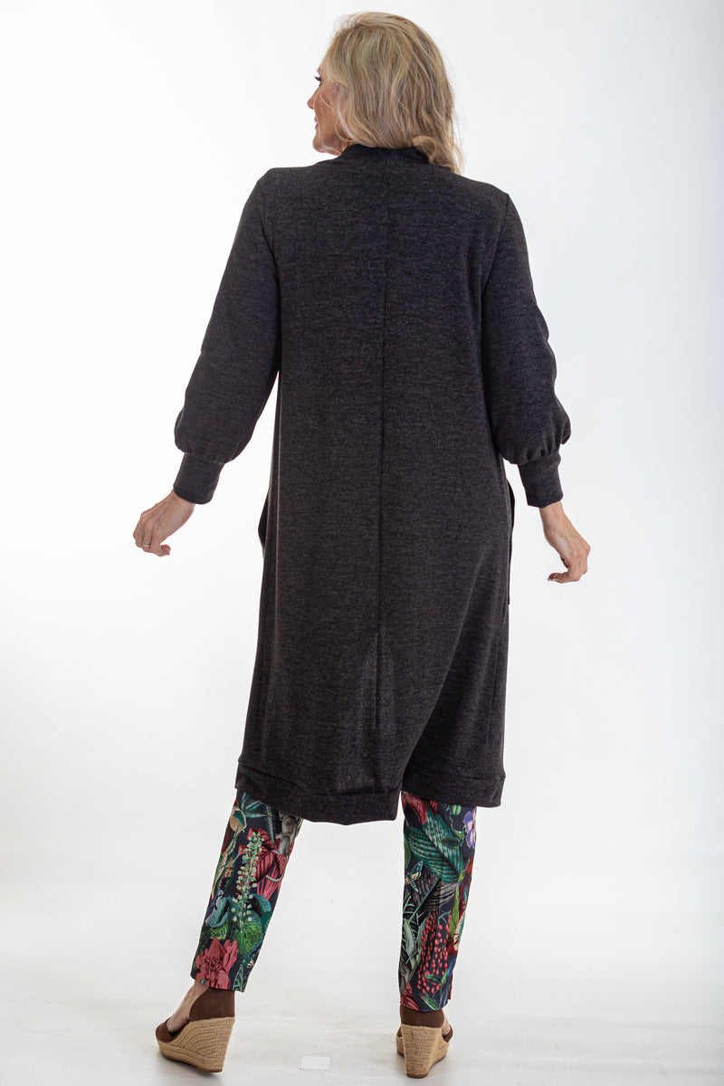Knit Onset 3/4 Jacket | Charcoal