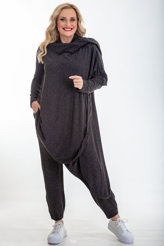 Waterfall Cape Jacket | Charcoal