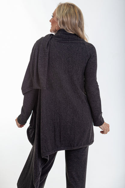Waterfall Cape Jacket | Charcoal